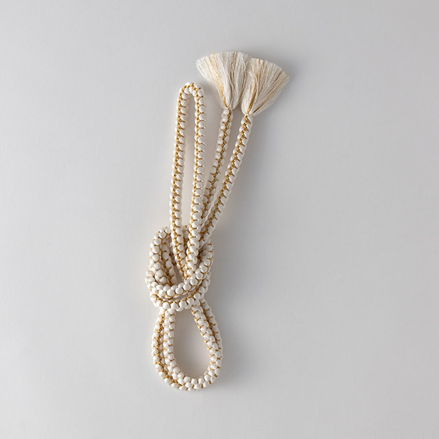 組紐 中細 白・金コンビ