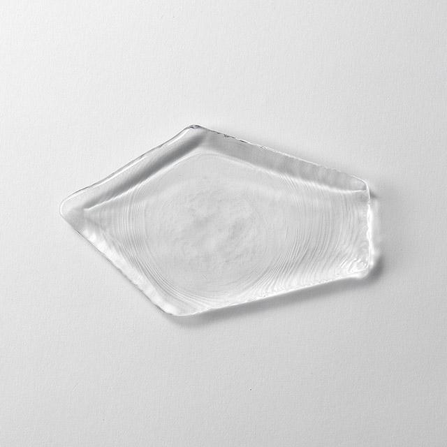ガラス変形プレート氷紋クリア SS