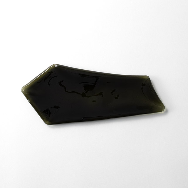 ガラス変形プレート氷紋 カーボンブラックM