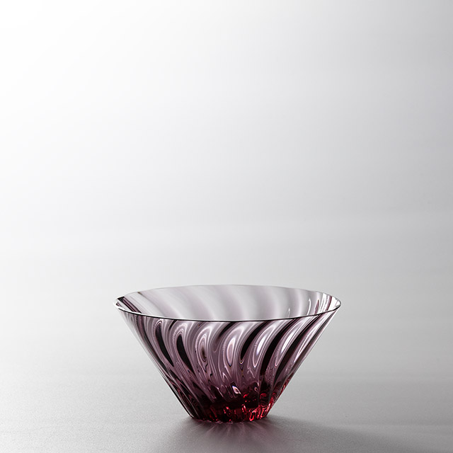 ガラスボール　フロッソ　ワインレッド（中）