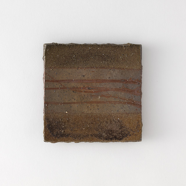 平岡仁 備前焼スクエア皿小 14cm
