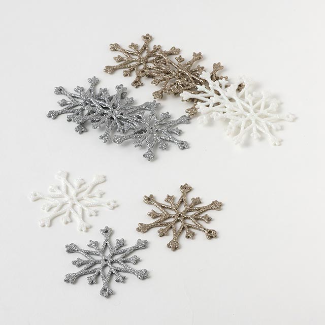 X'mas スノーフレーク金・銀・白セット