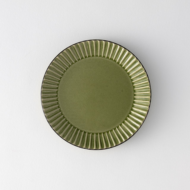 緑点格子プレート 15cm 小