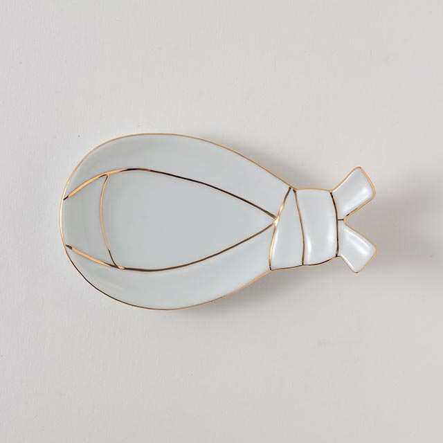 有田焼小皿 金袋むすび