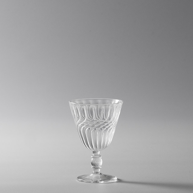 えむに　ガラス透高盃　ウェイブ