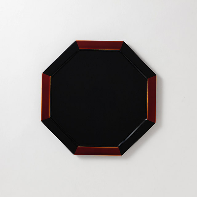 漆八角盆　白檀（小）24.3