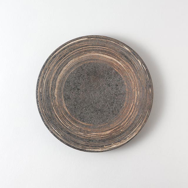 水紋 グレー/Be平プレート17cm
