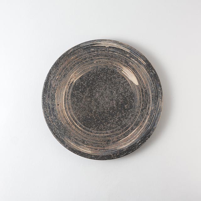 水紋　グレー／Be平プレート20cm