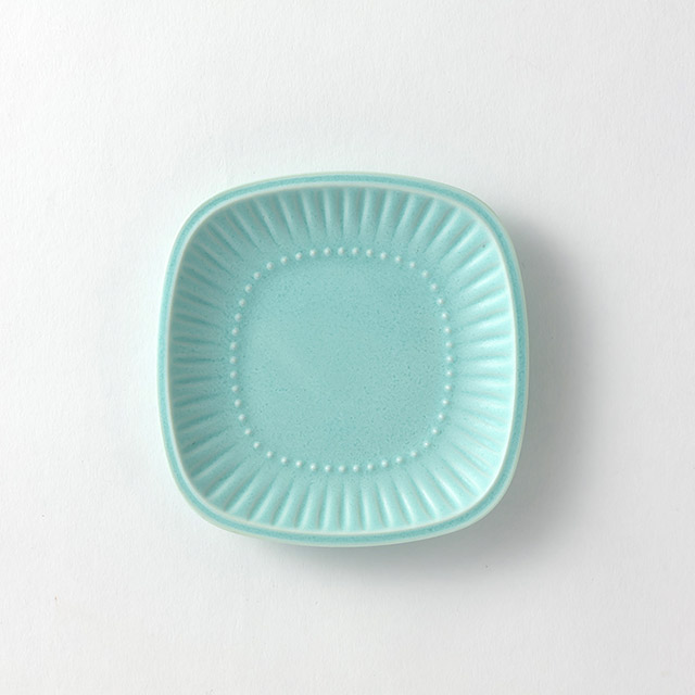 パステリーペパーミントGrスクエアミニプレート11cm