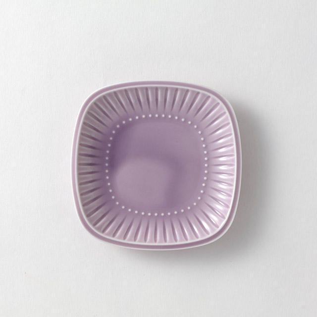 パステリー紫スクエアミニプレート11cm