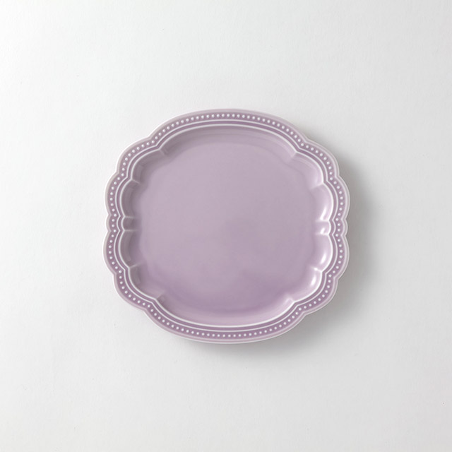 パステリー紫プレート18.2×17.5