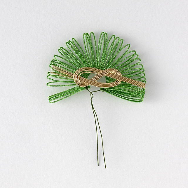 祝飾り 水引松 緑/金