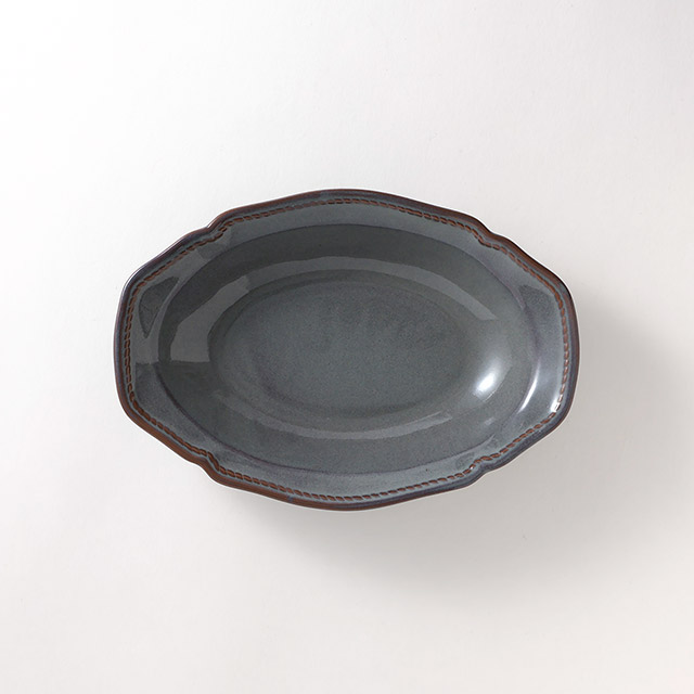 ラフィネ グレーオーバルボウル