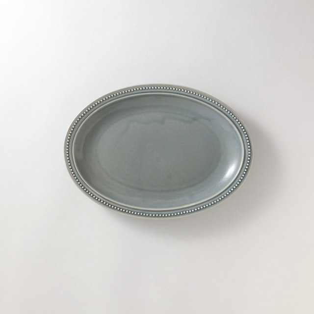 グレーブルー　オーバルプレート