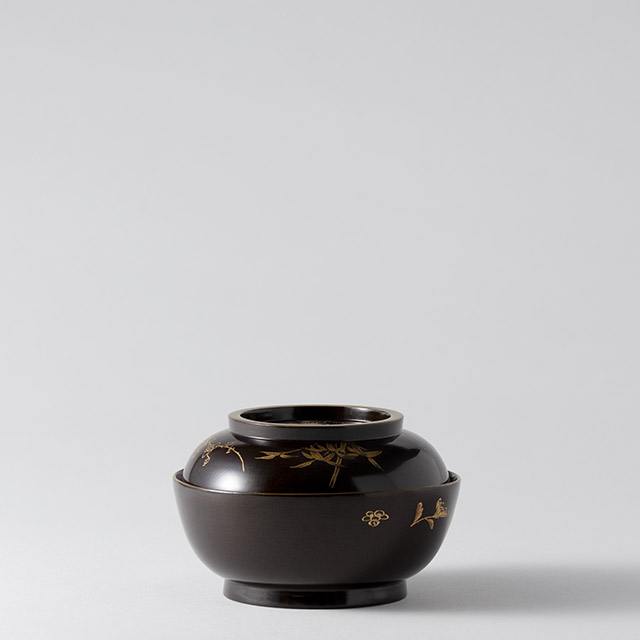 漆椀（明治初期）茶／金