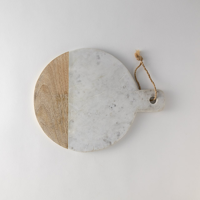 天然石/白木 丸カッティングボード