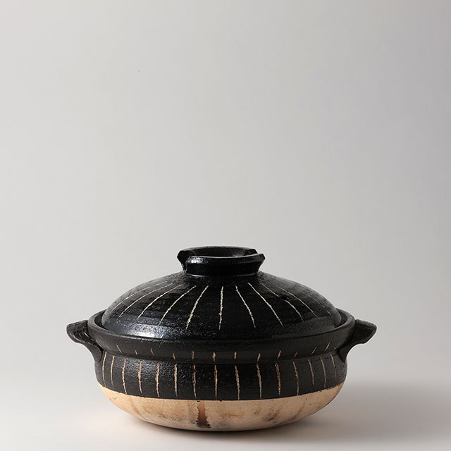 土鍋　萬古焼　黒十草8号