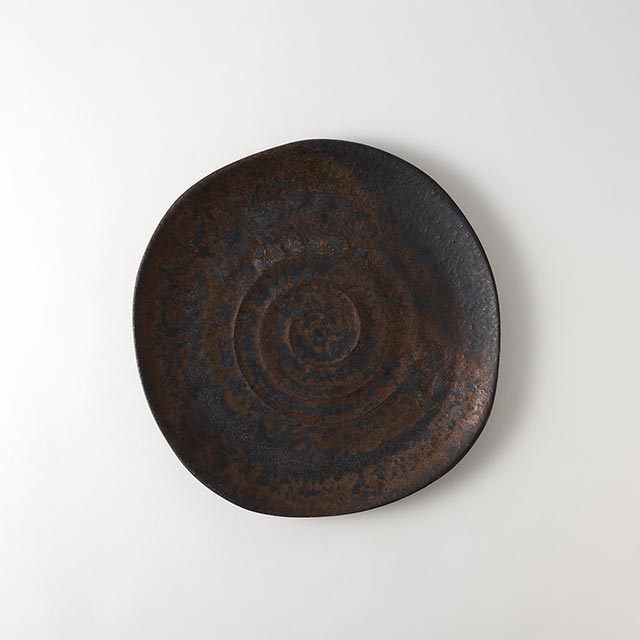 後河内隆継 変形丸皿25cm