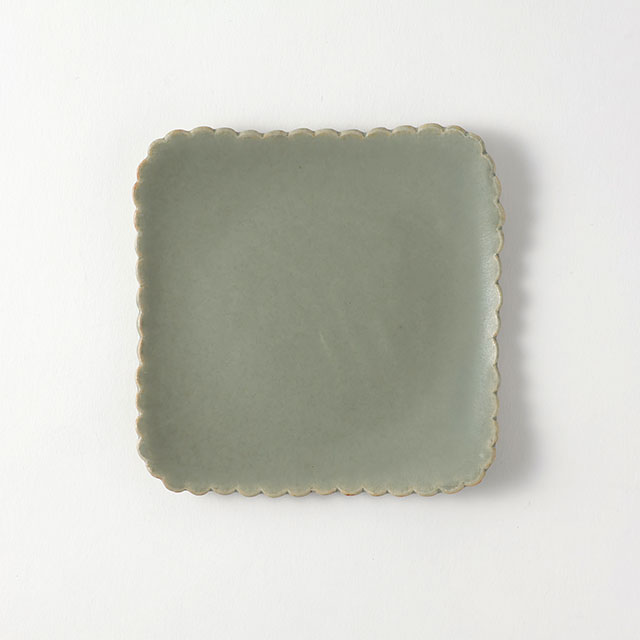 高井宣泰 スクエア皿darksagreen 14cm