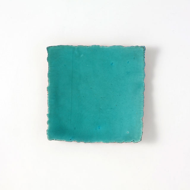 市野大輔 スクエア皿ブルー 17cm