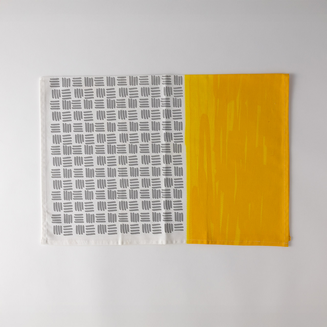 キッチンクロス Z/H グレー/黄トリミング