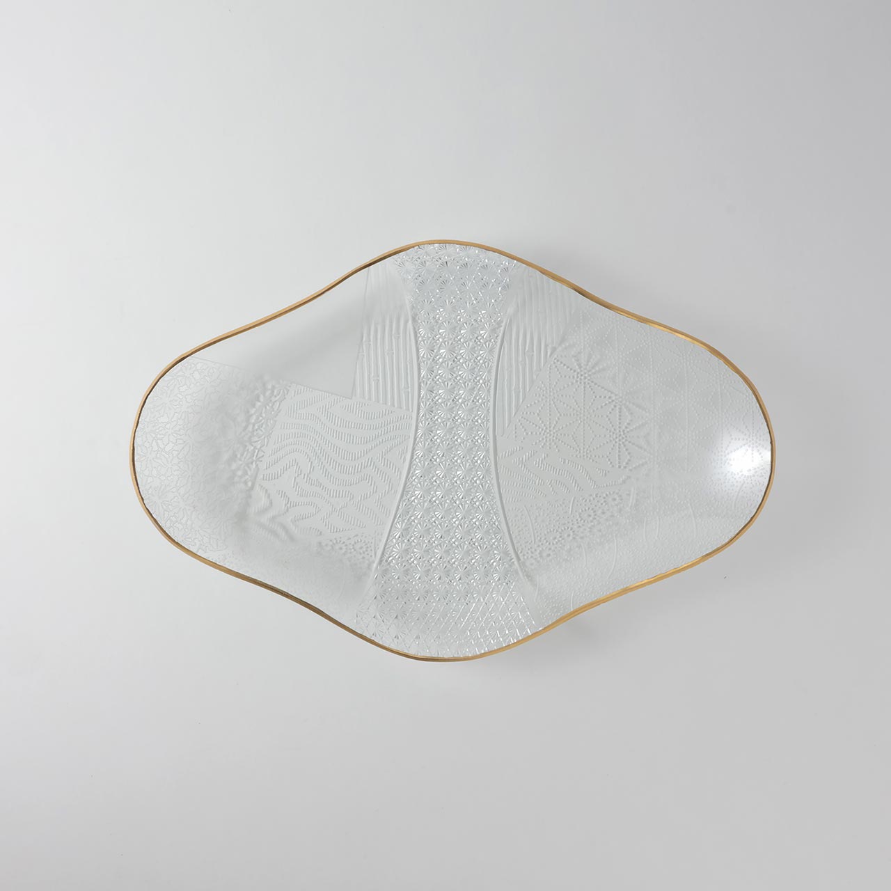 河上恭一郎 金彩小紋寄せ切子皿