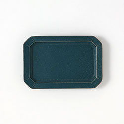 山下透　八角長皿（青）17×11.5　小