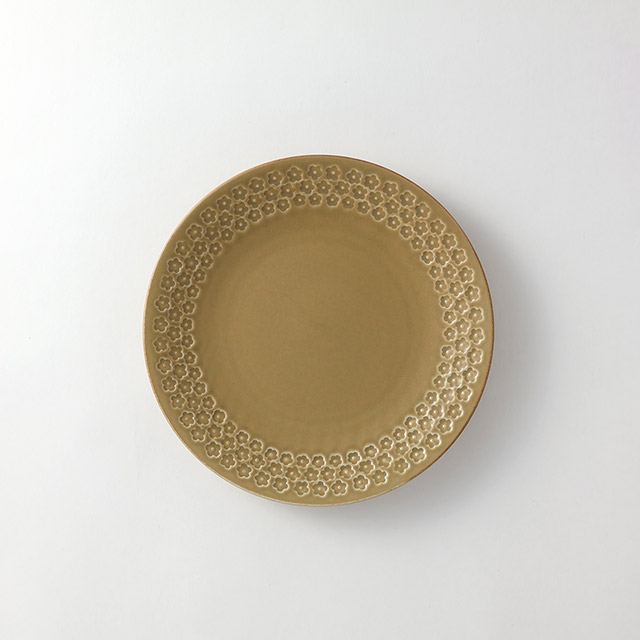 印花マット黄土プレート25cm