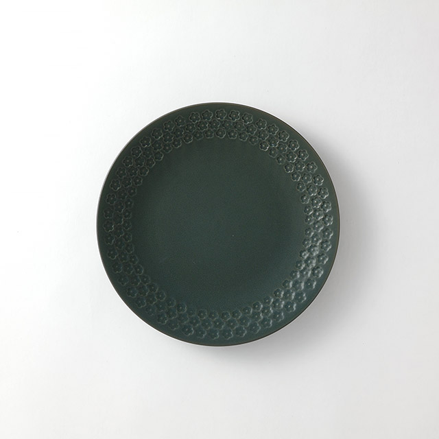 印花マット深緑プレート25cm