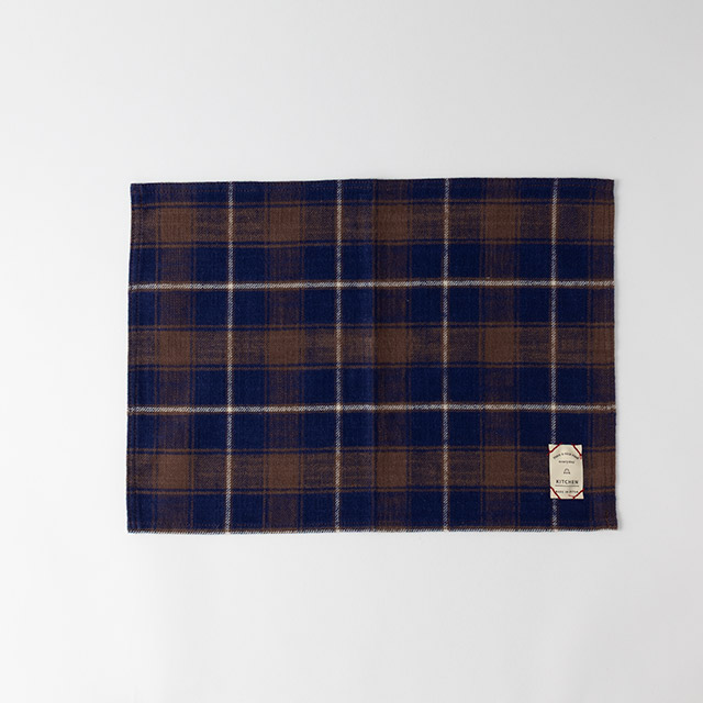 ランチョンマット 紺茶チェック