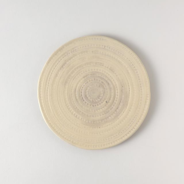 maruyama　粉引丸フラット皿16.5