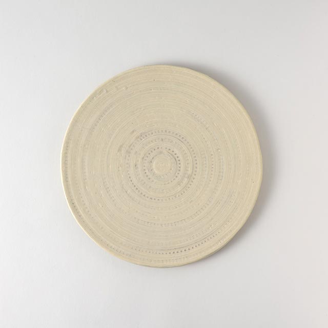 maruyama 粉引丸フラット皿21.5