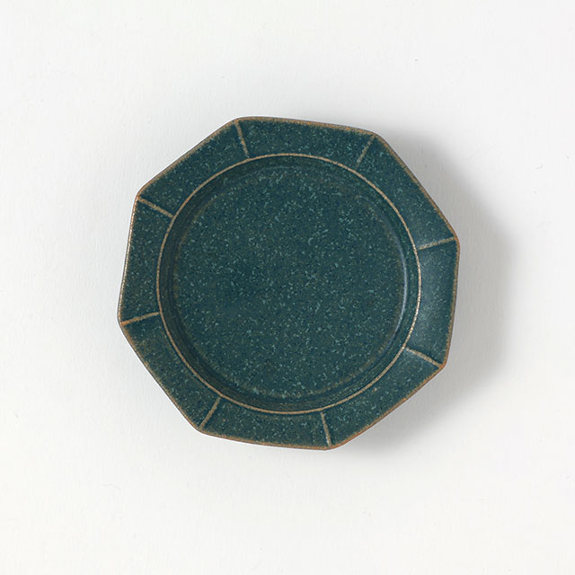 山下透　八角小皿（青）8.5