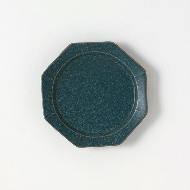 山下透　八角小皿（青）11.5