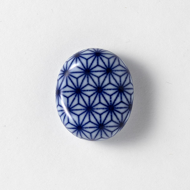 箸置 藍小紋 麻の葉 ①