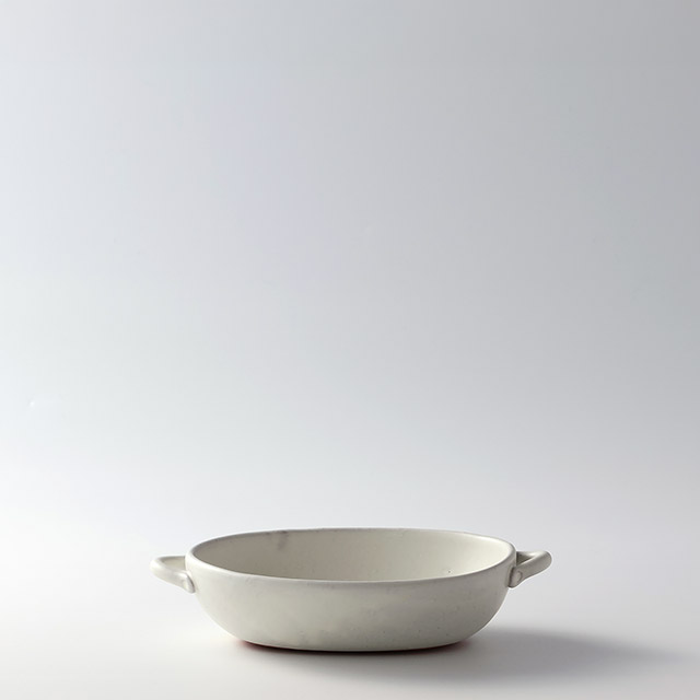 オーバルグラタン皿（小）グレーホワイト
