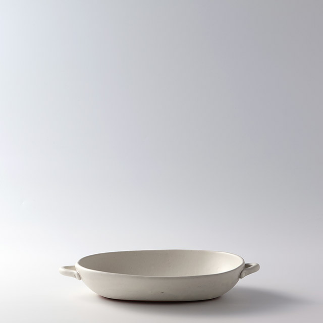 オーバルグラタン皿(大)グレーホワイト