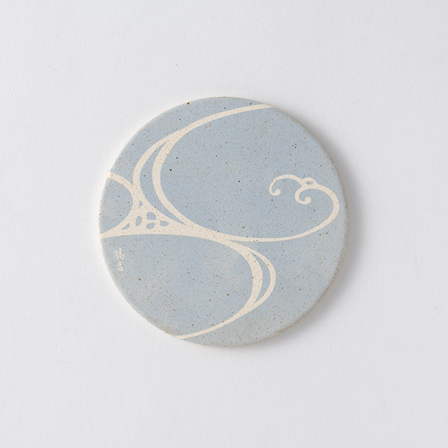 涼 コースター(波文・水色)