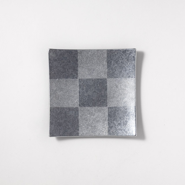 市松スクエアプレート銀 15×15