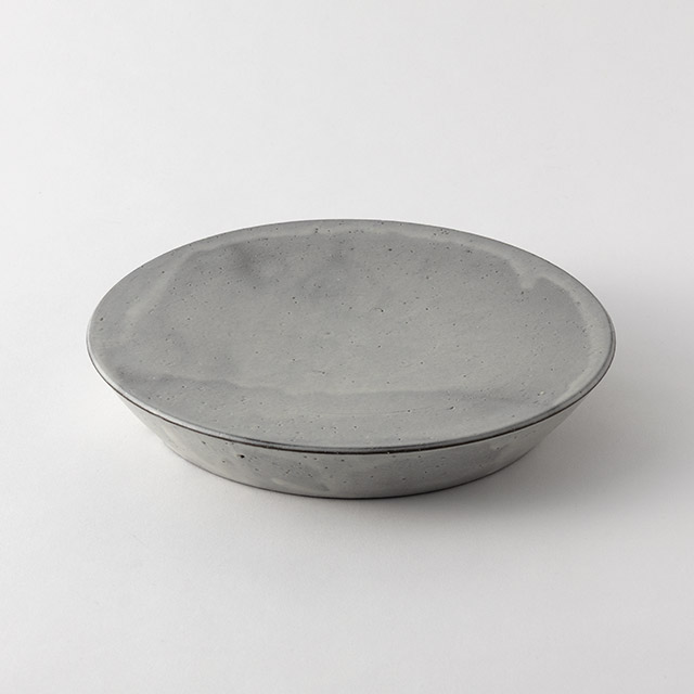 大野香織　グレーおぼろ雲厚皿24