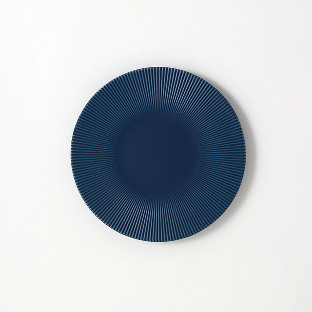 李荘窯 しのぎ青丸皿17.5cm