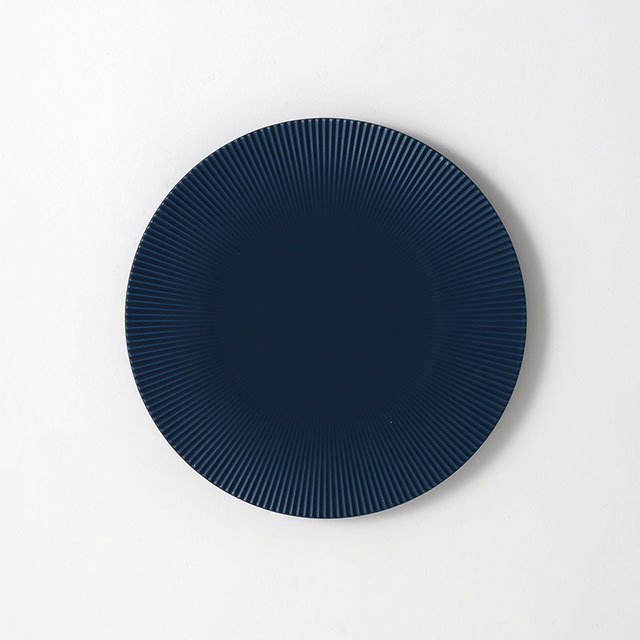 李荘窯 しのぎ青丸皿20.5cm