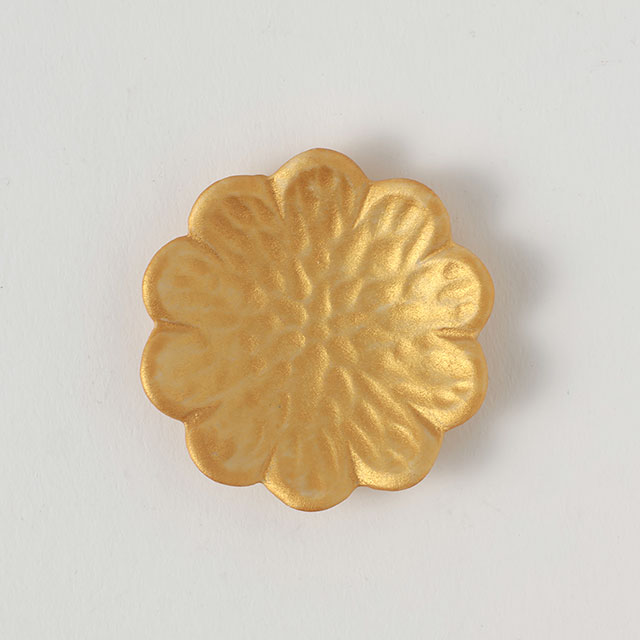 箸置　菊花　ゴールド