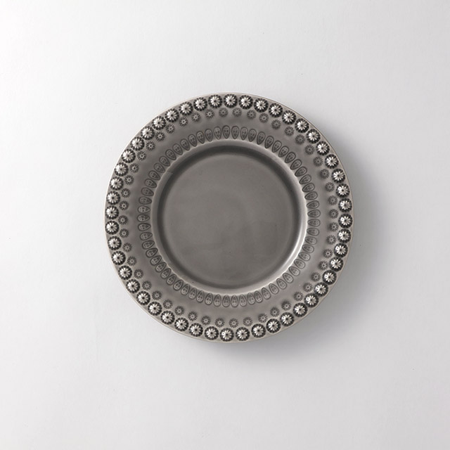 Pottery　デザートプレート　グレー22cm