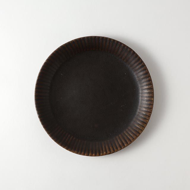 錆釉 ラッフルプレート 20cm