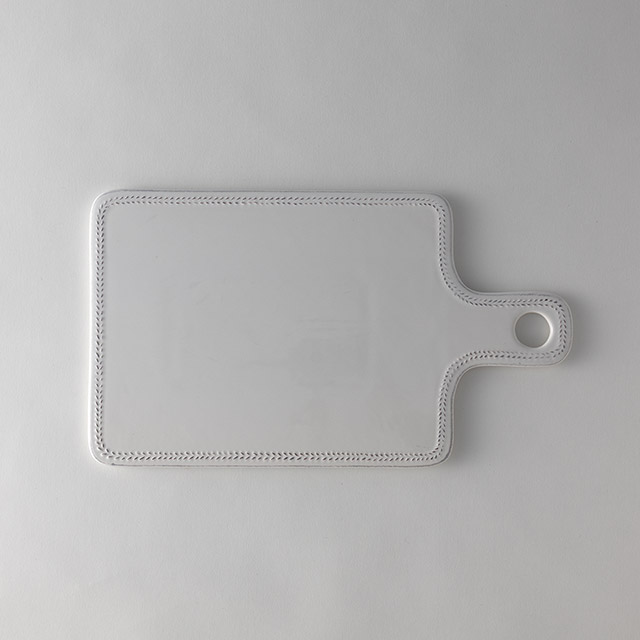 陶器長方形カッティングボード　ステッチ白
