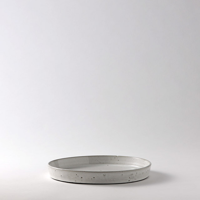 丸平皿L 白20.5 常滑焼