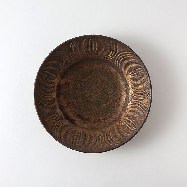 白井隆仁 鉄錆丸皿19
