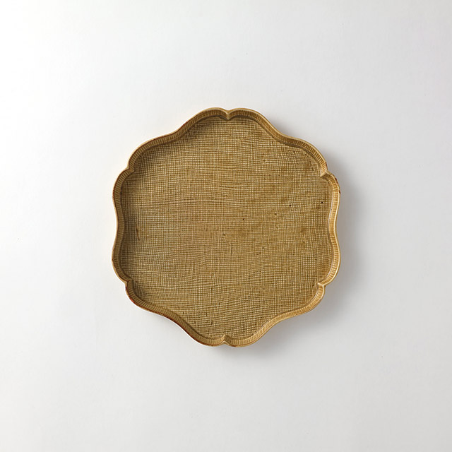 たたら輪花大皿24cm　黄色