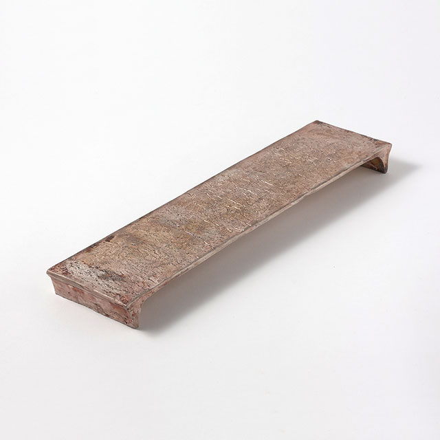 銀彩脚付長皿36×19